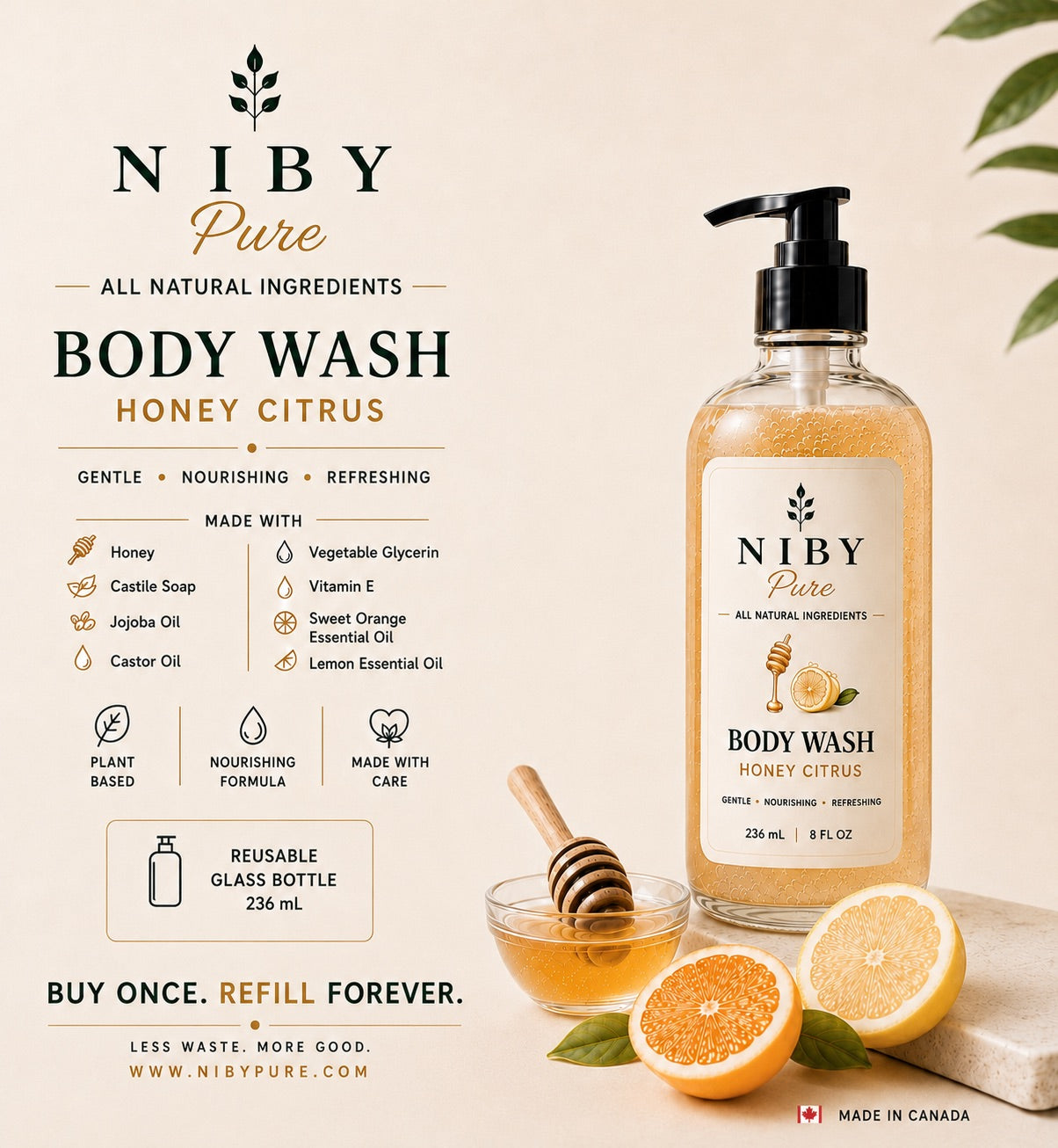 Body Wash - Honey Citrus Bottle