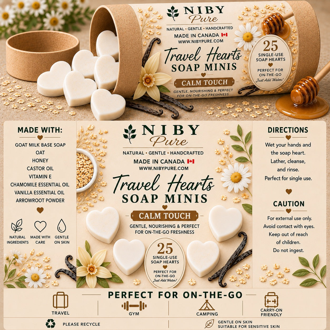 Travel Hearts Soap Mini's - Calm Touch