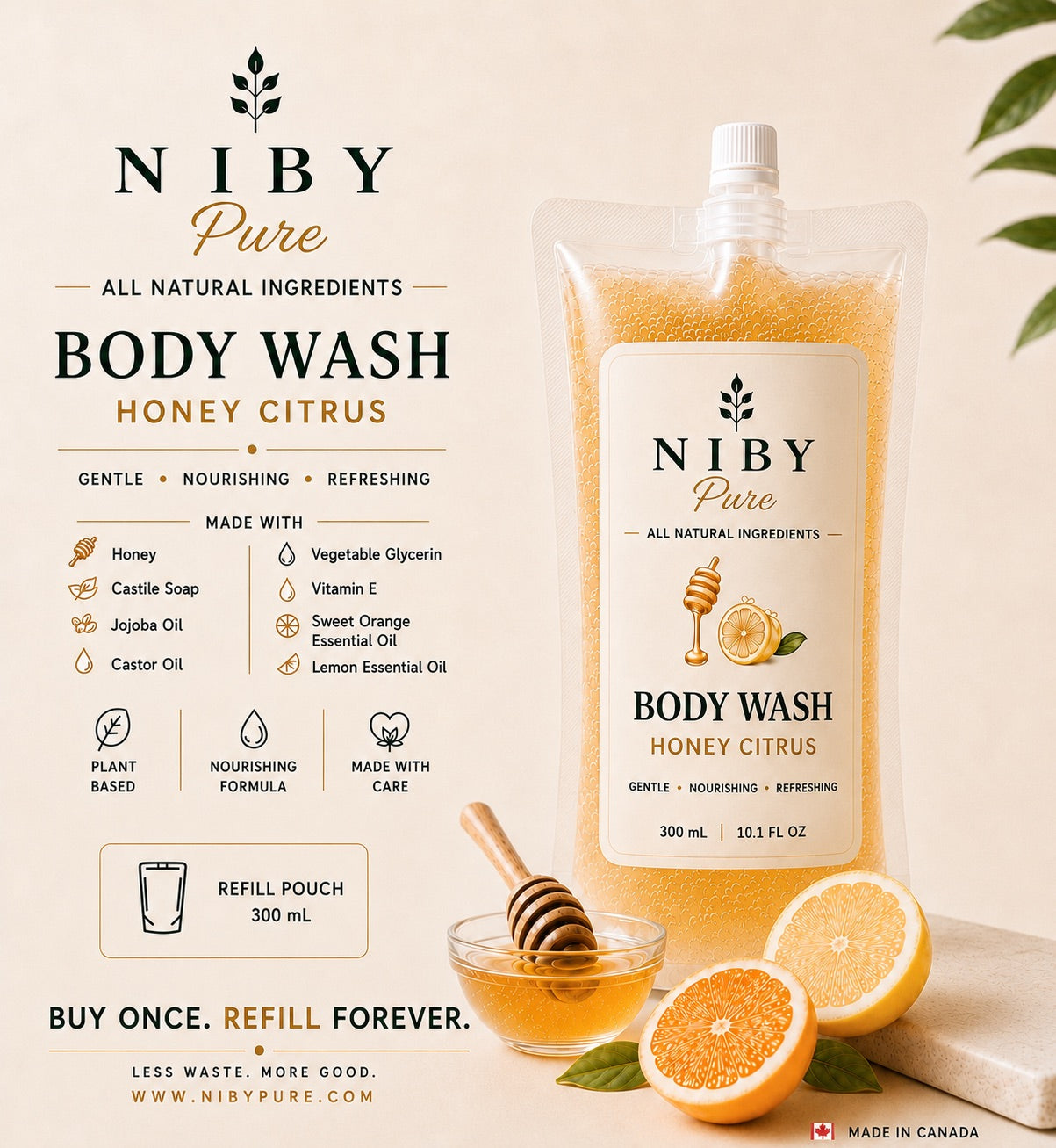Body Wash - Honey Citrus Pouch