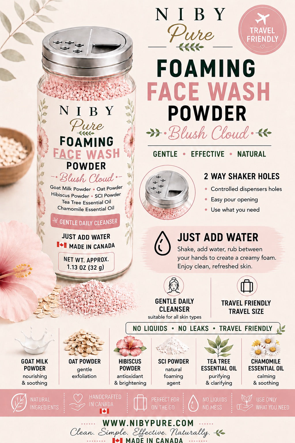 Foaming Face Wash Powder - Blush Cloud