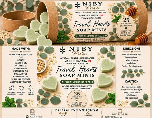Travel Hearts Soap Mini's - Eucalyptus Breeze